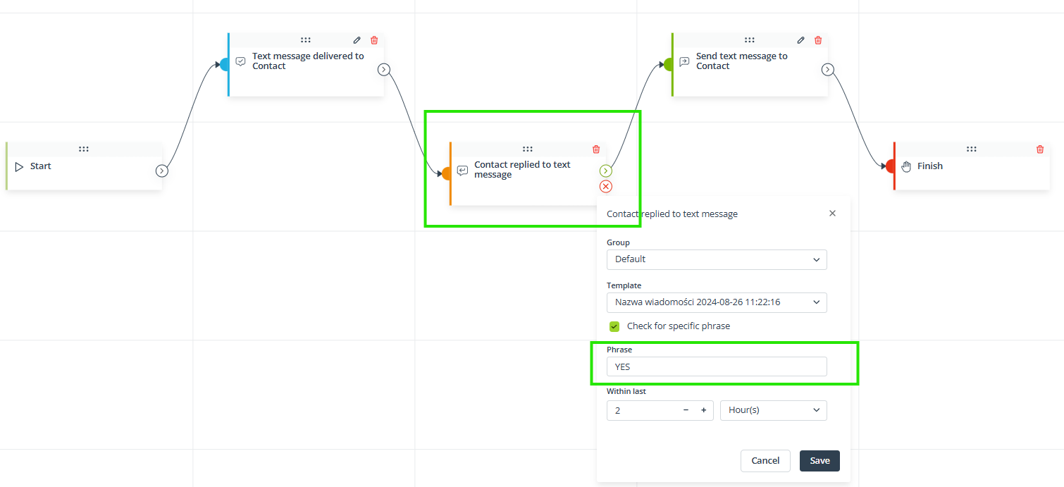 2-ways SMS communication workflows